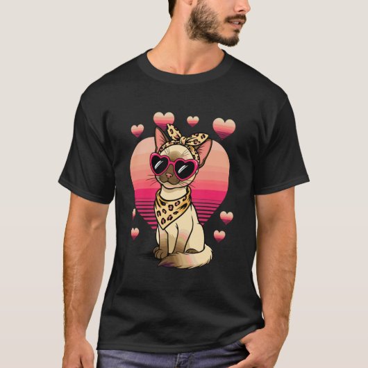 バリニーズ猫バレンタインデー Tシャツ (正面)