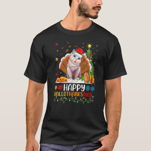 バリニーズ 猫 動物 バリニーズ Hellothanksmas Tシャツ (正面)