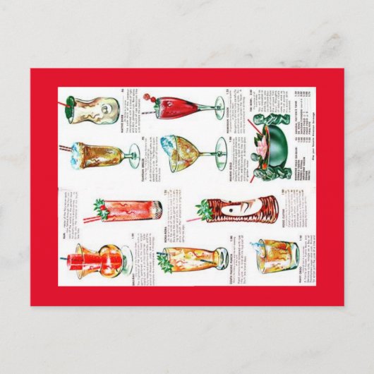 バリハイポンチャートレインビーチドリンクハガキ ポストカード (正面)