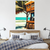 バリビーチカフェバー キャンバスプリント (インサイチュ (寝室))