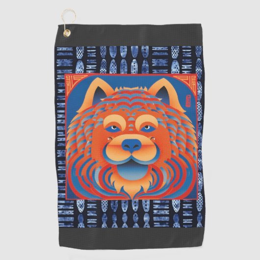 バリブリスチャウドッグリングサイド ゴルフタオル (正面)