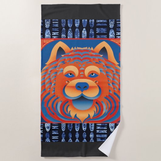 バリブリスチャウドッグ ビーチタオル (正面)