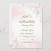 バリマニカ式結婚式招待状金ゴールドピンク 招待状 (正面)