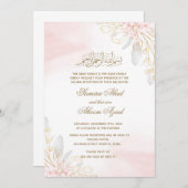 バリマニカ式結婚式招待状金ゴールドピンク 招待状 (正面/裏面)