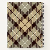 バリモダンウッドグレータータンチェックジーンズモノグラム名 ノートブック (裏面)