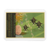 バリヤ素晴らしリーフオーストラリアのヴィンテージ旅行ポスター マグネット (横)