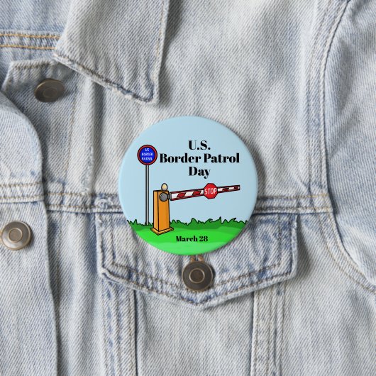 バリヤ縁どゲート付き米国のパトロールの日ボタン 缶バッジ (インサイチュ)