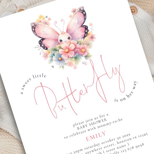 バリュースイートバタフライオンウェイフローラ赤ちゃんシャワー チラシ