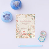 バリューバニーフローラ1stバースデーガール招待状 チラシ (シングル)