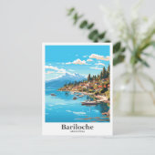 バリロチェアルゼンチンヴィンテージトラベルイラストレーション ポストカード (スタンド正面)