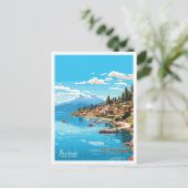 バリローチェアルゼンチンヴィンテージ旅行イラストレーション ポストカード (スタンド正面)