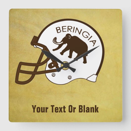 バリンギアマンモスヘルメット スクエア壁時計 (正面)