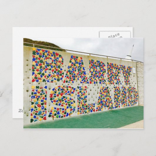 バリーの島のウェールズの登山の壁の郵便はがき ポストカード (正面/裏面)