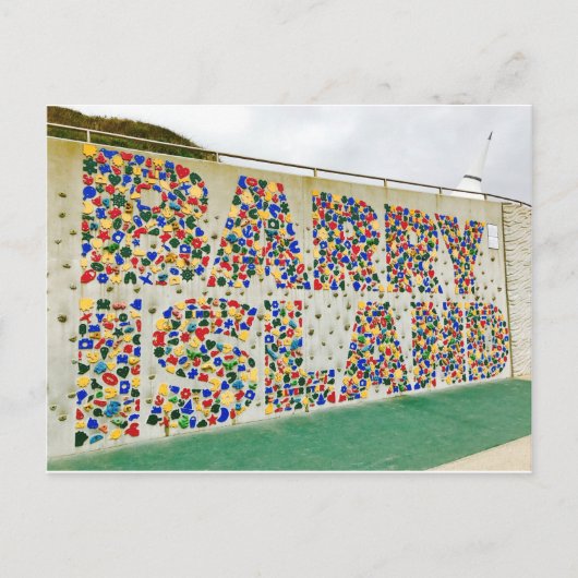 バリーの島のウェールズの登山の壁の郵便はがき ポストカード (正面)