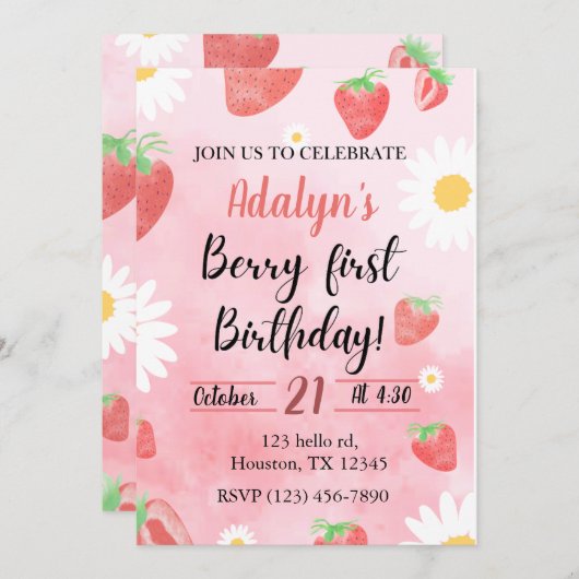 バリーの最初の誕生日 招待状 (正面/裏面)