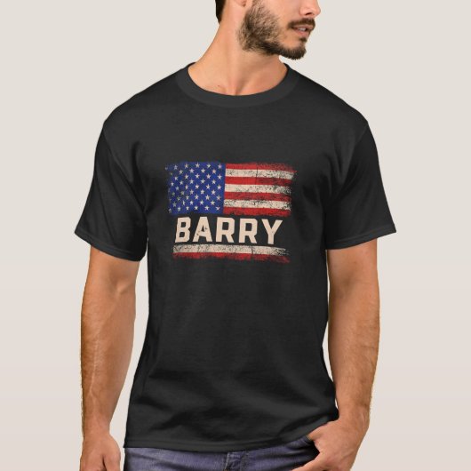 バリー名シャツバリー名アメリカ国旗 Tシャツ (正面)