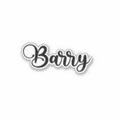 バリー名 – 手書き書道 シール (正面)