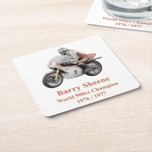 バリー・シェーン2、手彩色バージョン スクエアペーパーコースター (アングル)