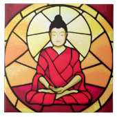 バリ仏像のステイングラス窓 タイル (正面)