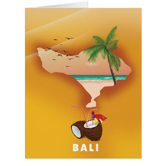 バリ島のイラスト地図 (正面)