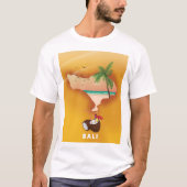 バリ島のイラスト地図 Tシャツ (正面)