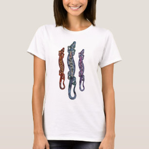 バリ島のトカゲの青いすみれ色の赤 Tシャツ