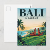 バリ島のビンテージ旅行ポストカード ポストカード (正面/裏面)