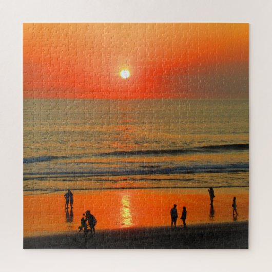 バリ島のビーチの夕日 ジグソーパズル (縦)