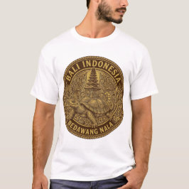 バリ島の亀の寺院コイン柄 Tシャツ