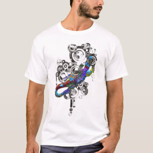 バリ島の抽象的なヤモリ Tシャツ