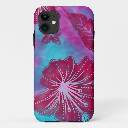 バリ島の花のろうけつ染めの熱帯iPhone 5の場合 Case-Mate iPhoneケース (裏面)