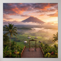 バリ島の風景アート ラハンガン・スウィートから見るアグン山