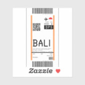 バリ島への搭乗券(DPS) シール (シート)