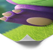 バリ島を楽しむ紫恐竜 ポスター (角)