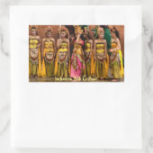 バリ島インドネシアのフォーク衣装のダンサー 長方形シール (バッグ)