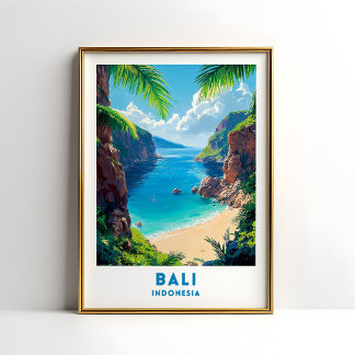 バリ島インドネシアビーチ旅行ポスターアート ポスター