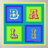 バリ島インドネシアモダンカラフルウォールアートポスター ポスター (正面)