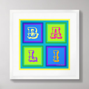 バリ島インドネシアモダンカラフルウォールアートポスター ポスター