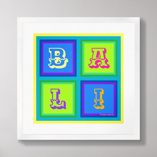 バリ島インドネシアモダンカラフルウォールアートポスター ポスター