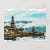 バリ島インドネシア寺院水彩画 ポストカード (正面)