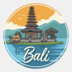 バリ島インドネシア旅行の抽象的なデザイン ラウンドシール