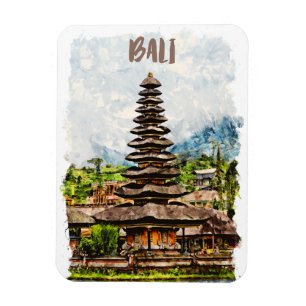 バリ島インドネシアUlun Danu Beratanフォトマグネット マグネット