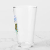 バリ島ダイヤモンドビーチのターコイズブルーな海の水彩画 タンブラーグラス (左)
