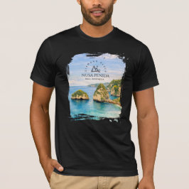 バリ島ダイヤモンドビーチのターコイズブルーな海の水彩画 Tシャツ