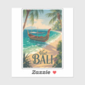 バリ島 インドネシア イラスト 旅行 アート ヴィンテージ シール (シート)