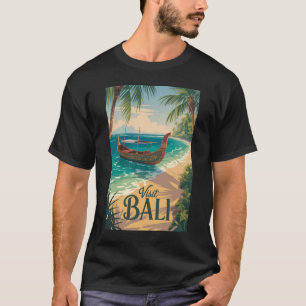 バリ島 インドネシア イラスト 旅行 アート ヴィンテージ Tシャツ