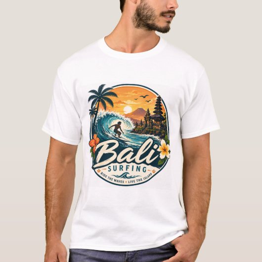 バリ島、インドネシア サーフィン Tシャツ (正面)