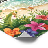 バリ島 インドネシア 水彩画 旅行 トロピカル ポスター (角)