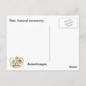バリ島、バリの葬儀 ポストカード (裏面)