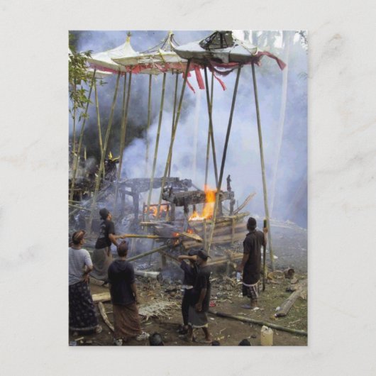 バリ島、バリの葬儀 ポストカード (正面)